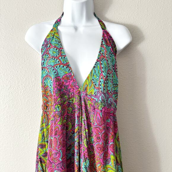 LikeMary Bohemian Print Multicolor Harem Jumpsuit women's size S/M - Picture 6 of 11